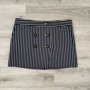 BCBGMAXAZRIA Women’s Gray & Navy Striped Classic Mini Skirt Size 4